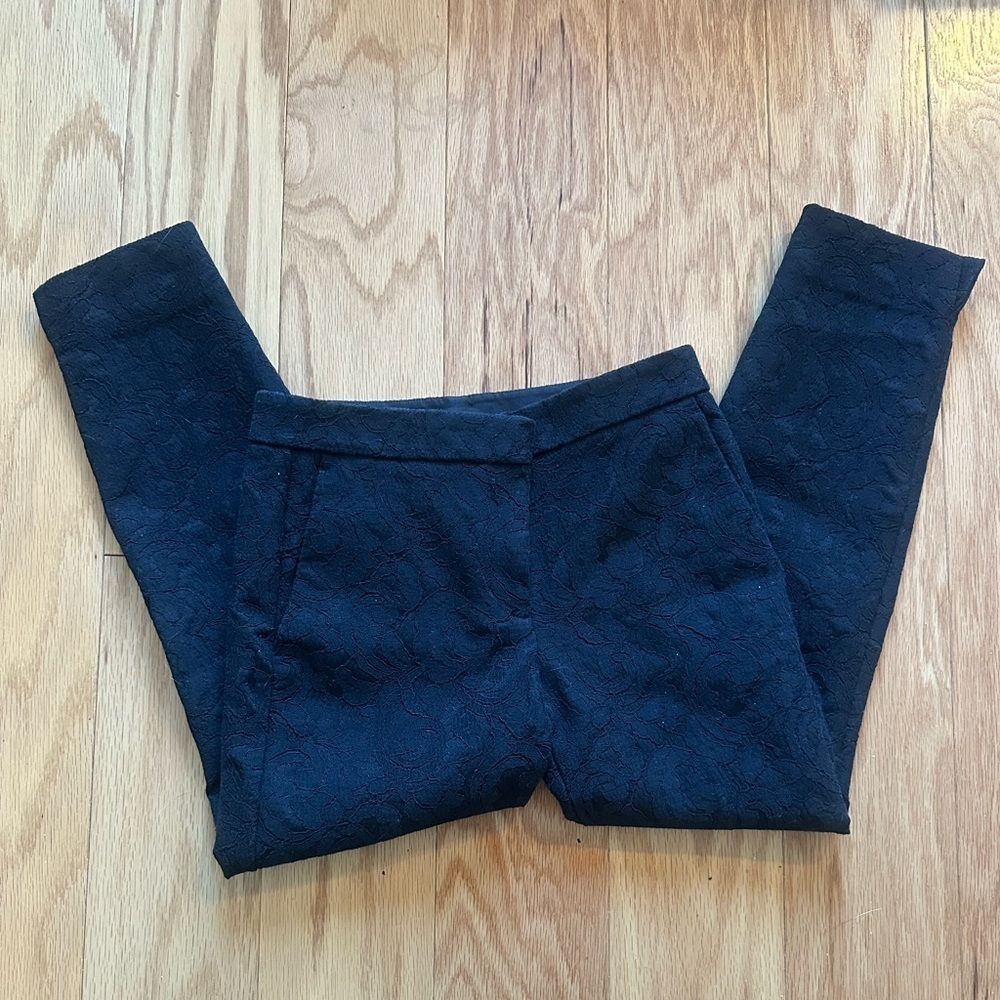 Ann Taylor Black Lace Straight Leg Pants 0P